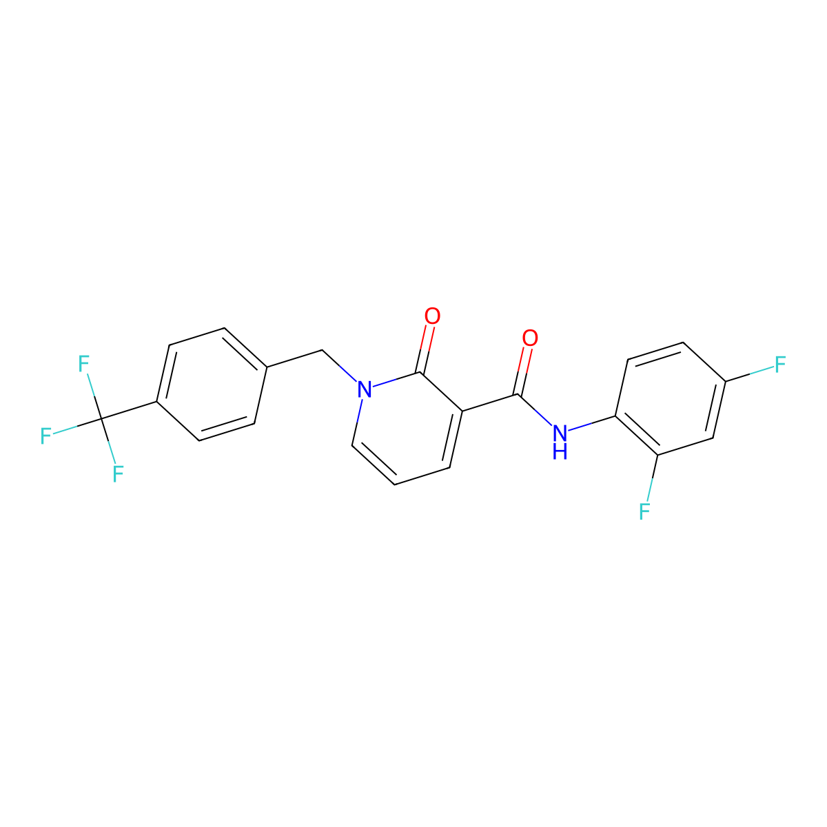 N-(2,4-difluorophenyl)-2-oxo-1-[[4-(trifluoromethyl)phenyl]methyl]pyridine-3-carboxamide molecular structure, CAS 338781-71-8