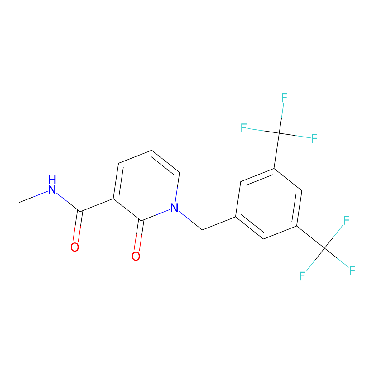 1-(3,5-Bis(trifluoromethyl)benzyl)-N-methyl-2-oxo-1,2-dihydro-3-pyridinecarboxamide molecular structure, CAS 338782-03-9