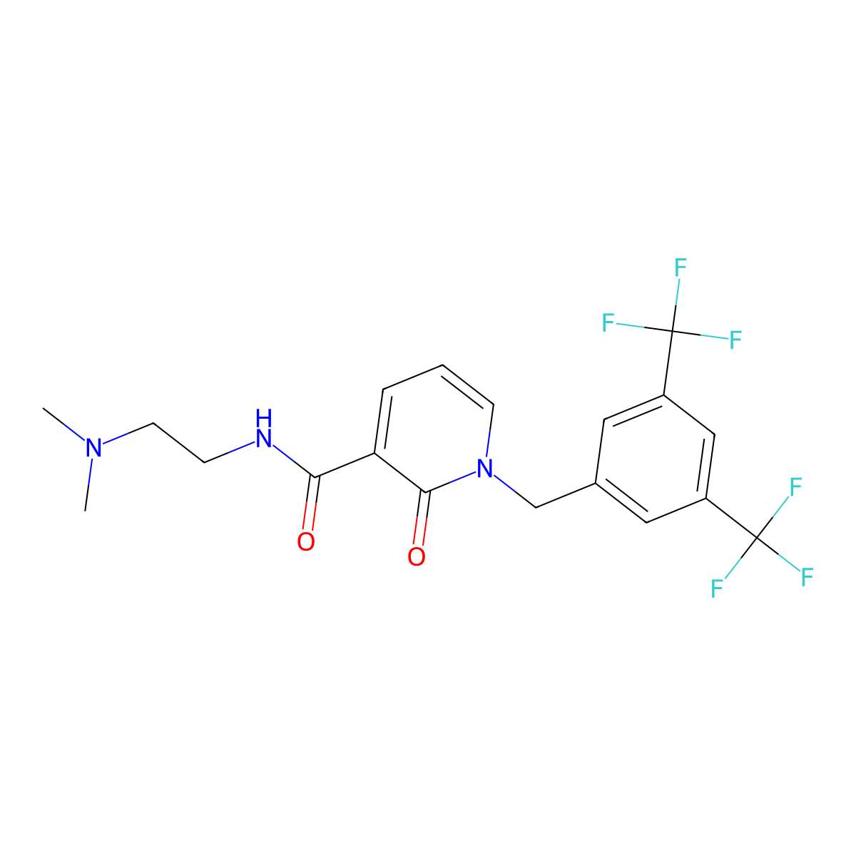 1-(3,5-Bis(trifluoromethyl)benzyl)-N-(2-(dimethylamino)ethyl)-2-oxo-1,2-dihydro-3-pyridinecarboxamide molecular structure, CAS 338782-07-3