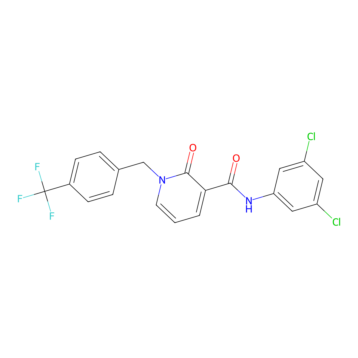 N-(3,5-dichlorophenyl)-2-oxo-1-[[4-(trifluoromethyl)phenyl]methyl]pyridine-3-carboxamide molecular structure, CAS 338782-15-3