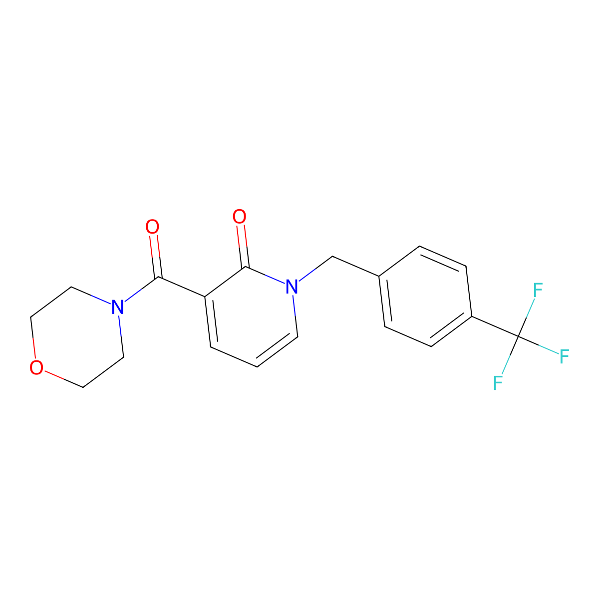 3-(morpholinocarbonyl)-1-[4-(trifluoromethyl)benzyl]-2(1H)-pyridinone molecular structure, CAS 338782-23-3