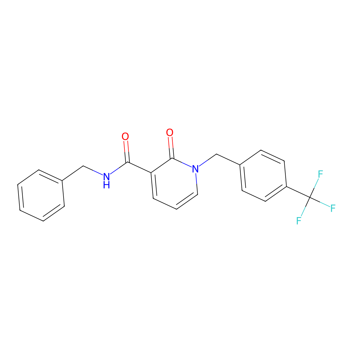 N-Benzyl-2-oxo-1-(4-(trifluoromethyl)benzyl)-1,2-dihydro-3-pyridinecarboxamide molecular structure, CAS 338782-31-3