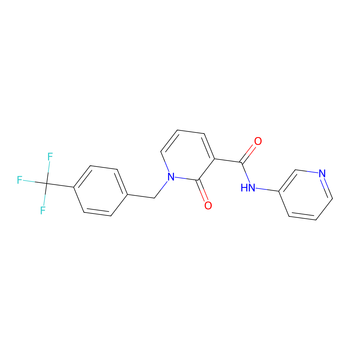 2-oxo-N-(3-Pyridinyl)-1-(4-(trifluoromethyl)benzyl)-1,2-dihydro-3-pyridinecarboxamide molecular structure, CAS 338782-39-1