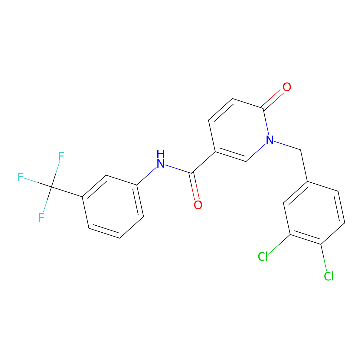 1-[(3,4-dichlorophenyl)methyl]-6-oxo-N-[3-(trifluoromethyl)phenyl]pyridine-3-carboxamide molecular structure, CAS 338782-47-1