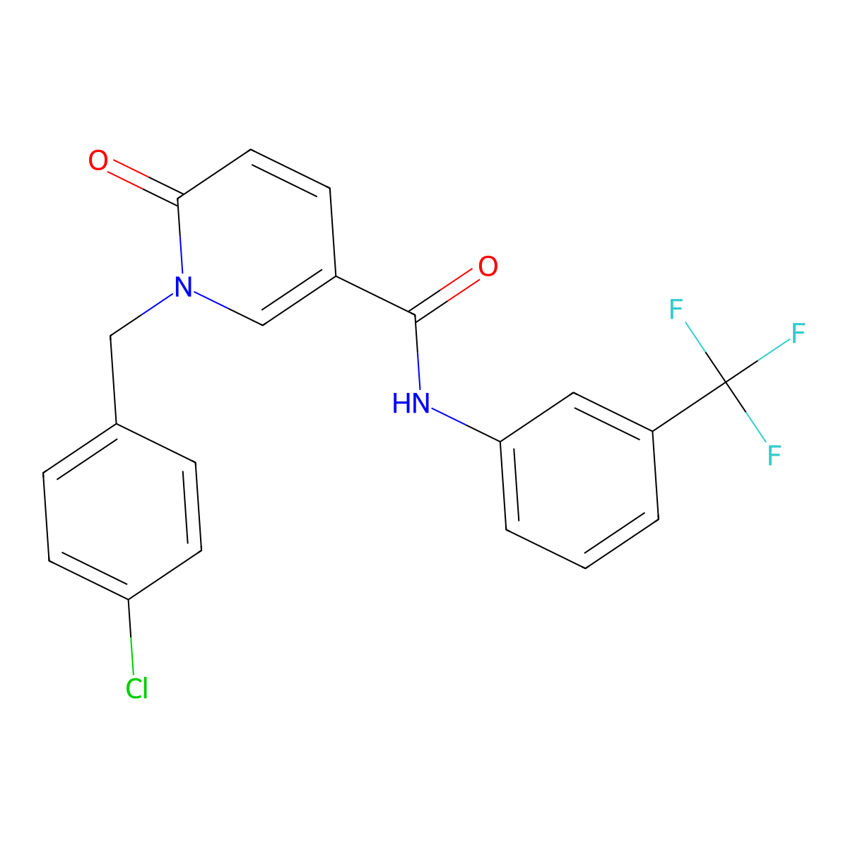 1-(4-chlorobenzyl)-6-oxo-N-[3-(trifluoromethyl)phenyl]-1,6-dihydro-3-pyridinecarboxamide molecular structure, CAS 338782-67-5