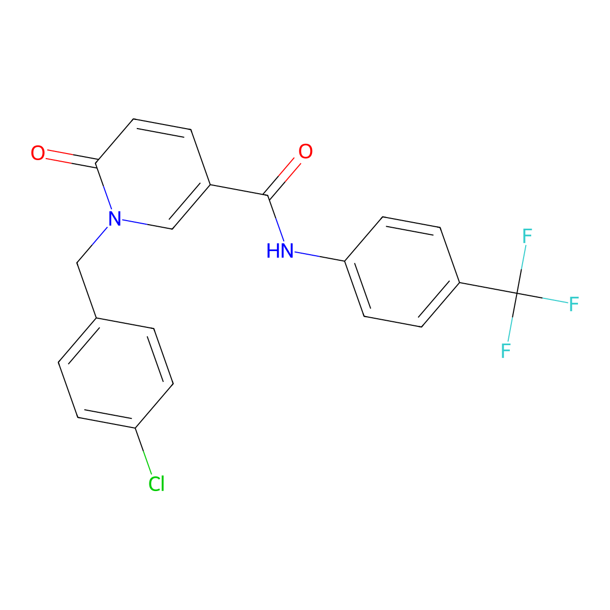 1-(4-chlorobenzyl)-6-oxo-N-[4-(trifluoromethyl)phenyl]-1,6-dihydro-3-pyridinecarboxamide molecular structure, CAS 338782-71-1