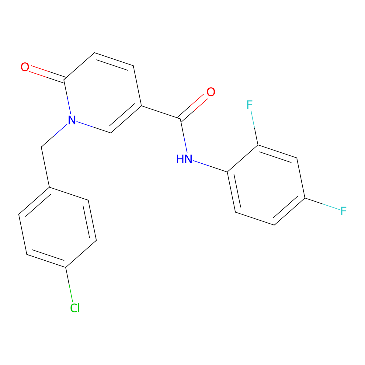 1-[(4-chlorophenyl)methyl]-N-(2,4-difluorophenyl)-6-oxopyridine-3-carboxamide molecular structure, CAS 338782-79-9