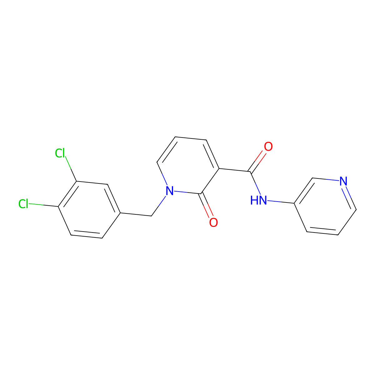 1-(3,4-dichlorobenzyl)-2-oxo-N-(3-pyridinyl)-1,2-dihydro-3-pyridinecarboxamide molecular structure, CAS 338782-91-5