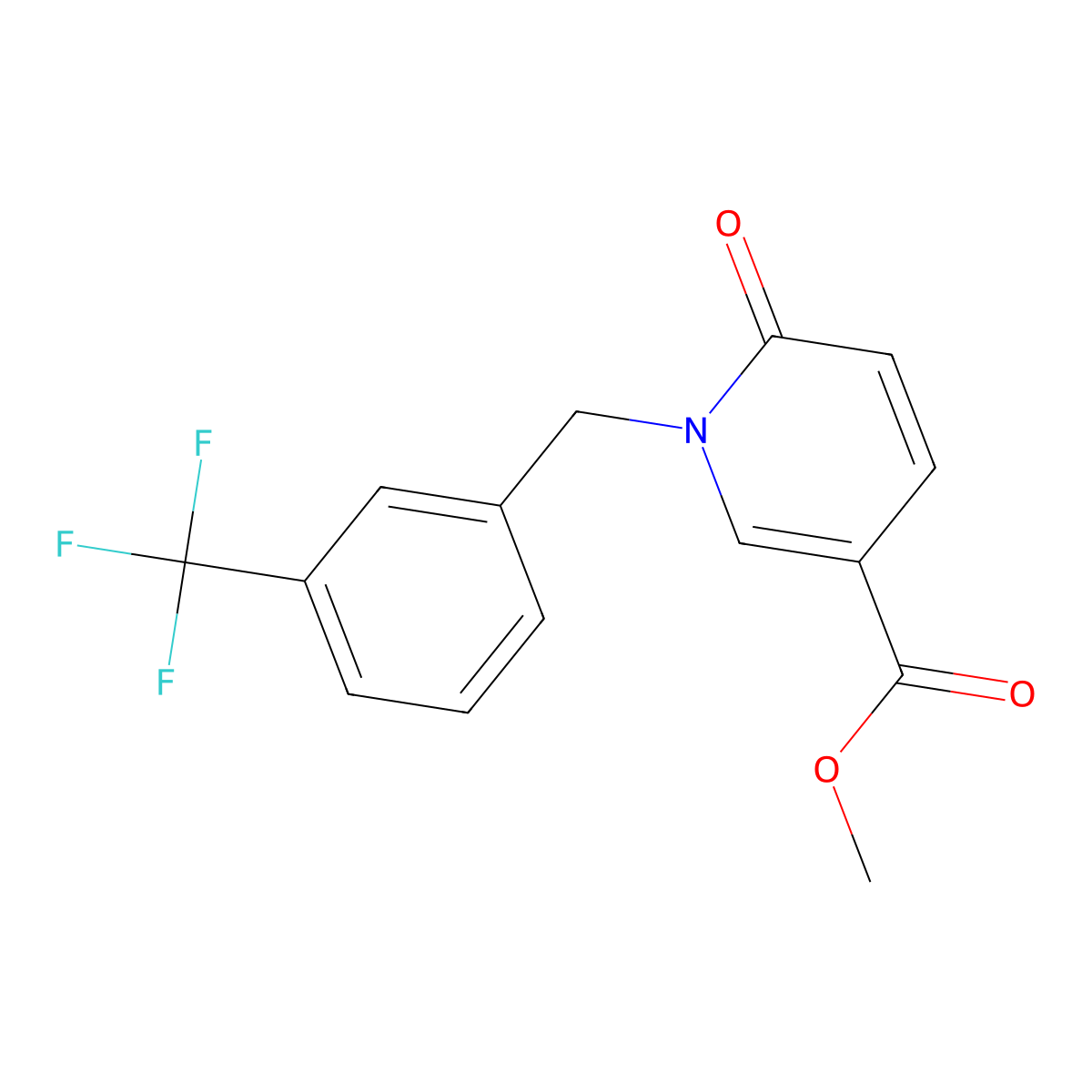 Methyl 6-oxo-1-[3-(trifluoromethyl)benzyl]-1,6-dihydro-3-pyridinecarboxylate molecular structure, CAS 338783-03-2