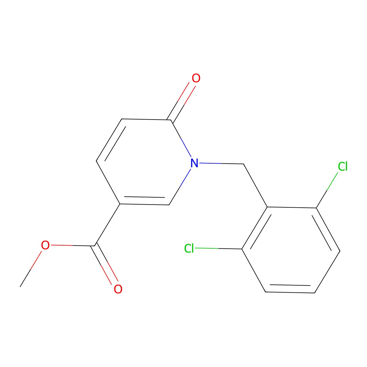 Methyl 1-(2,6-dichlorobenzyl)-6-oxo-1,6-dihydro-3-pyridinecarboxylate molecular structure, CAS 338783-07-6