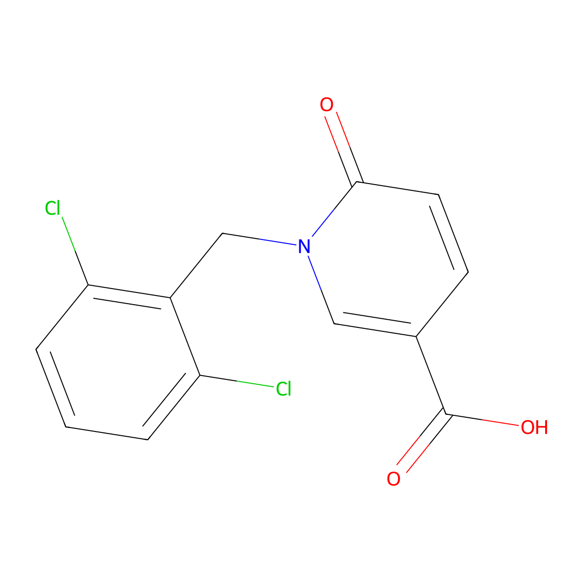 1-(2,6-Dichlorobenzyl)-6-Oxo-1,6-Dihydro-3-Pyridinecarboxylic Acid molecular structure, CAS 338783-23-6