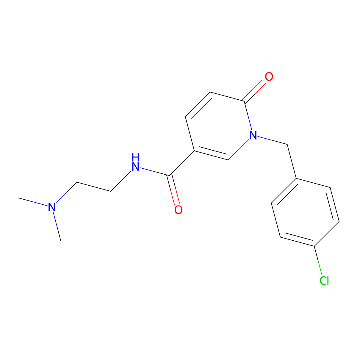 1-[(4-chlorophenyl)methyl]-N-[2-(dimethylamino)ethyl]-6-oxo-1,6-dihydropyridine-3-carboxamide molecular structure, CAS 338783-43-0
