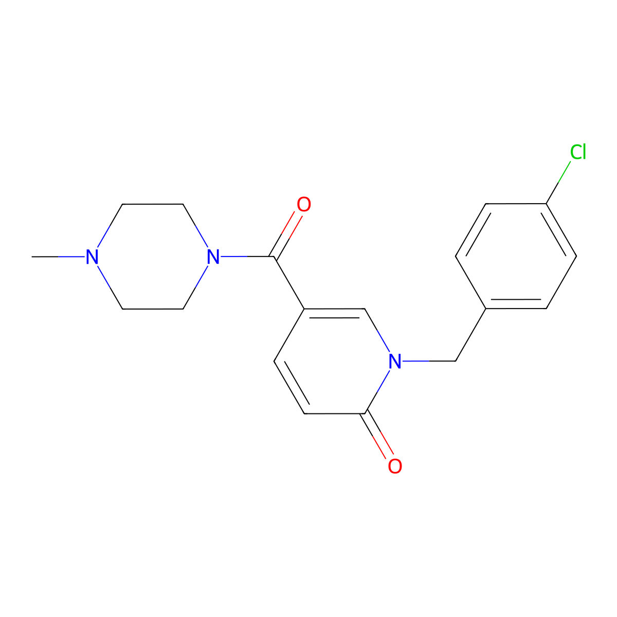 1-(4-chlorobenzyl)-5-[(4-methylpiperazino)carbonyl]-2(1H)-pyridinone molecular structure, CAS 338783-47-4