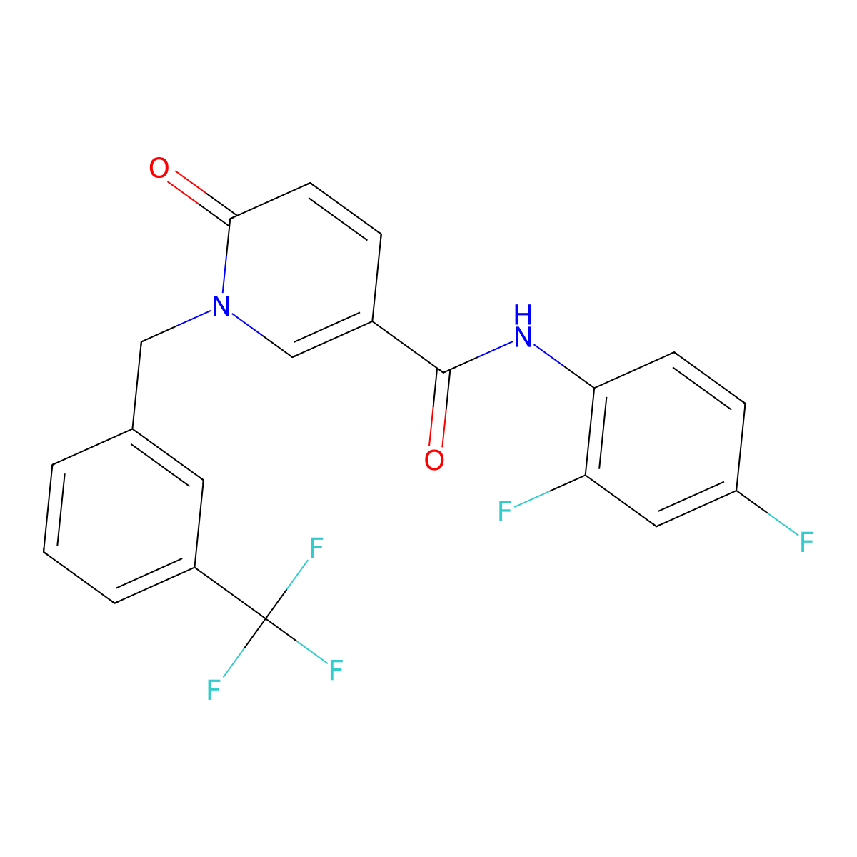N-(2,4-difluorophenyl)-6-oxo-1-{[3-(trifluoromethyl)phenyl]methyl}-1,6-dihydropyridine-3-carboxamide molecular structure, CAS 338783-71-4