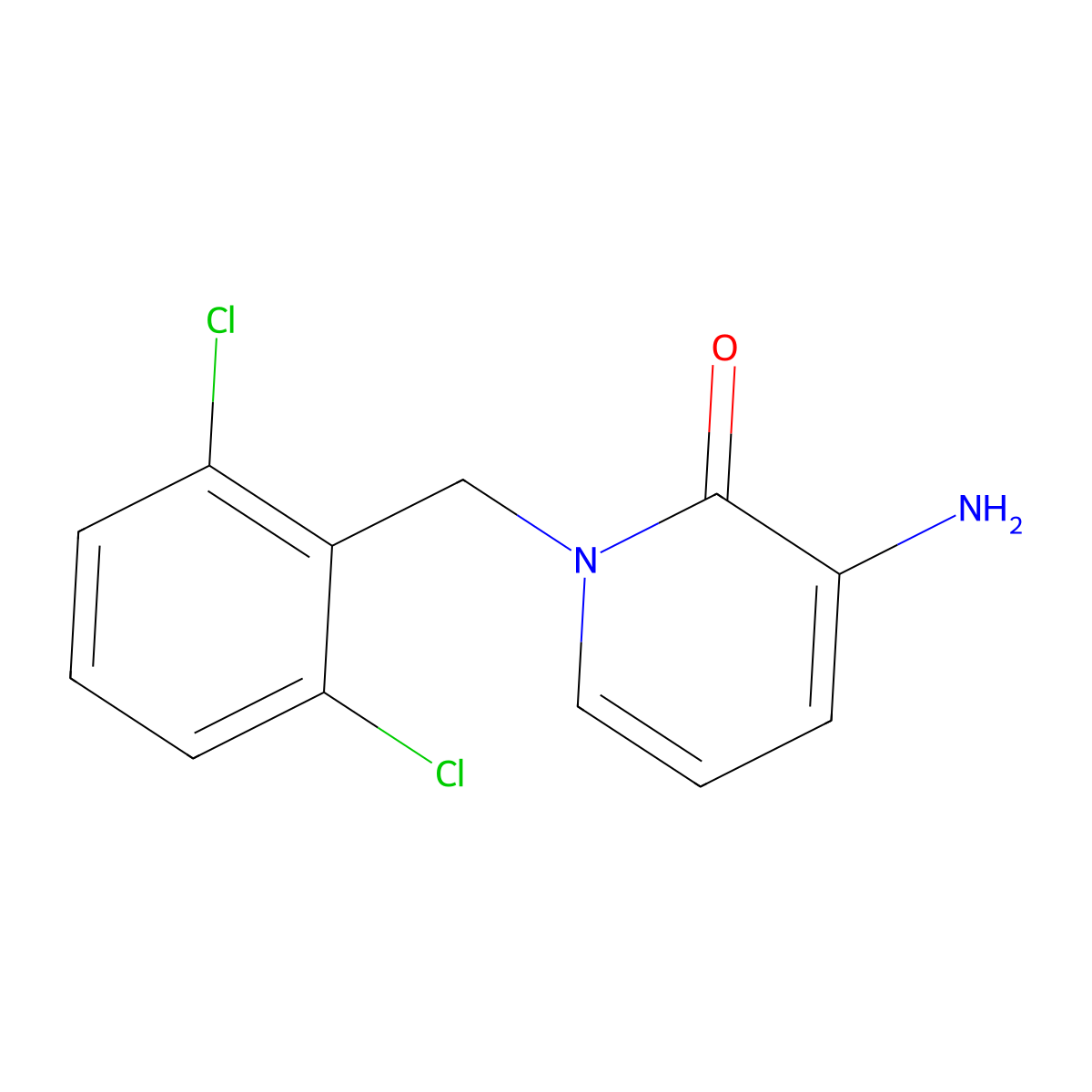3-amino-1-(2,6-dichlorobenzyl)-2(1H)-pyridinone molecular structure, CAS 338783-99-6