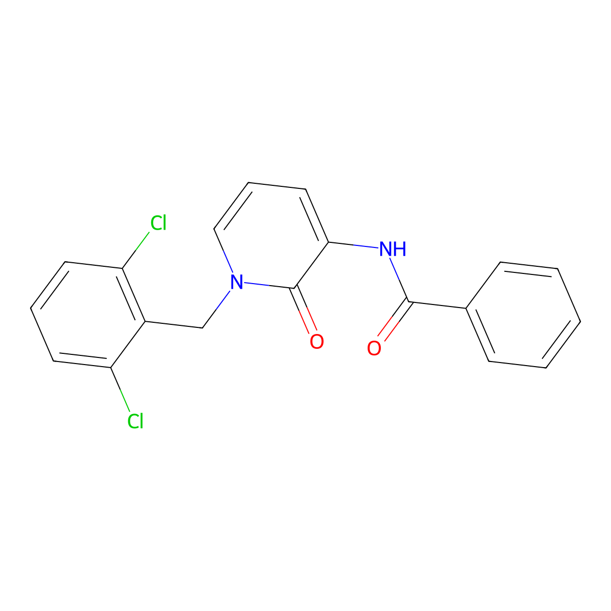 N-[1-(2,6-dichlorobenzyl)-2-oxo-1,2-dihydro-3-pyridinyl]benzenecarboxamide molecular structure, CAS 338784-03-5