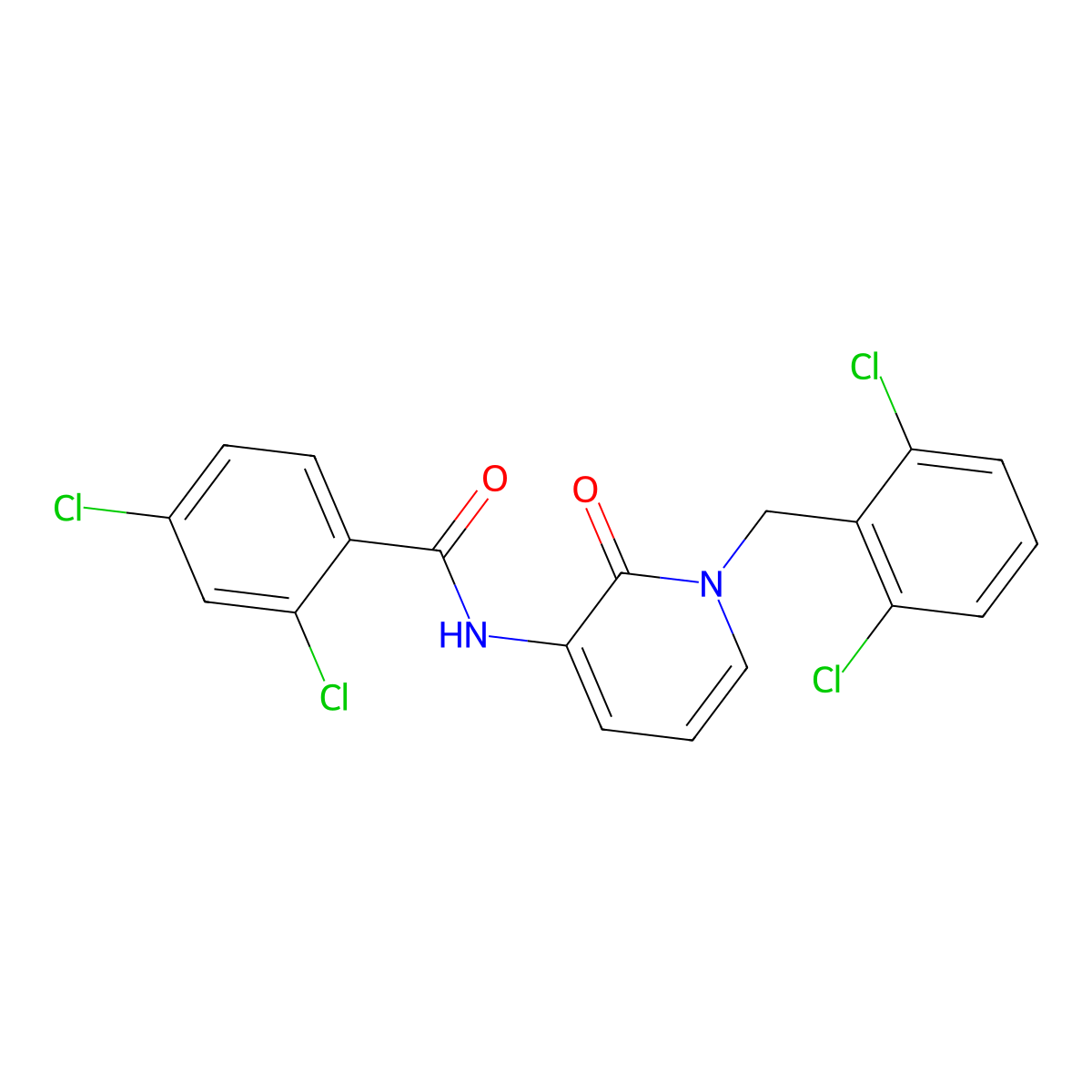 2,4-dichloro-N-[1-(2,6-dichlorobenzyl)-2-oxo-1,2-dihydro-3-pyridinyl]benzenecarboxamide molecular structure, CAS 338784-07-9