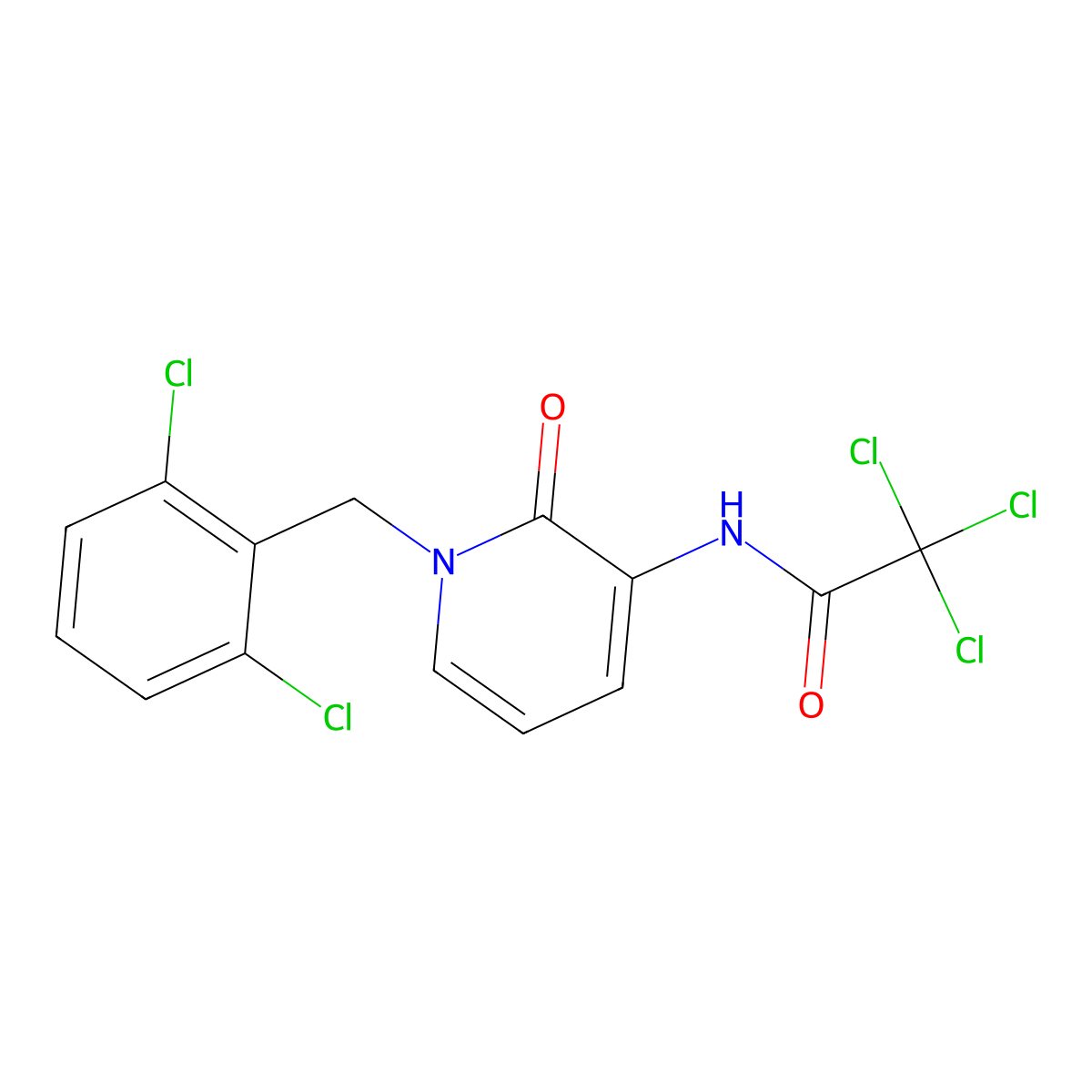 2,2,2-trichloro-N-[1-(2,6-dichlorobenzyl)-2-oxo-1,2-dihydro-3-pyridinyl]acetamide molecular structure, CAS 338784-23-9