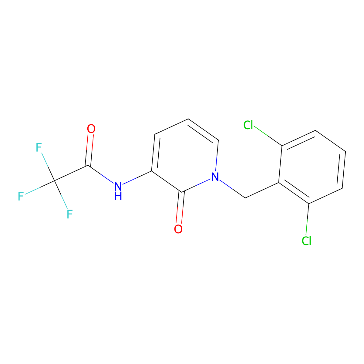 N-[1-(2,6-dichlorobenzyl)-2-oxo-1,2-dihydro-3-pyridinyl]-2,2,2-trifluoroacetamide molecular structure, CAS 338784-31-9