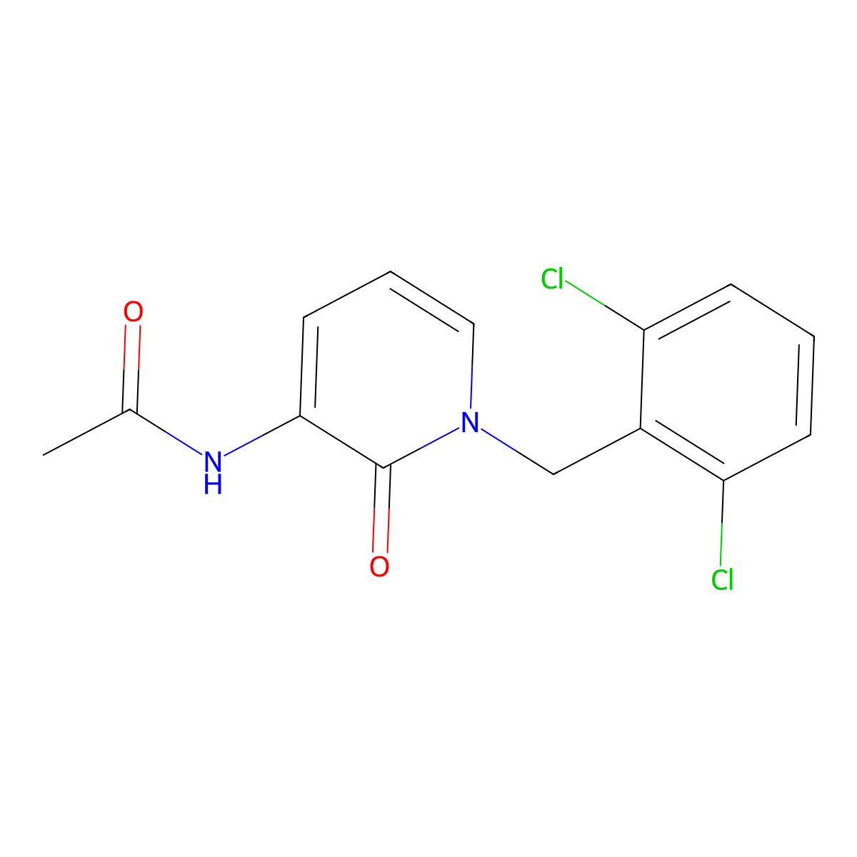 N-[1-(2,6-dichlorobenzyl)-2-oxo-1,2-dihydro-3-pyridinyl]acetamide molecular structure, CAS 338784-35-3