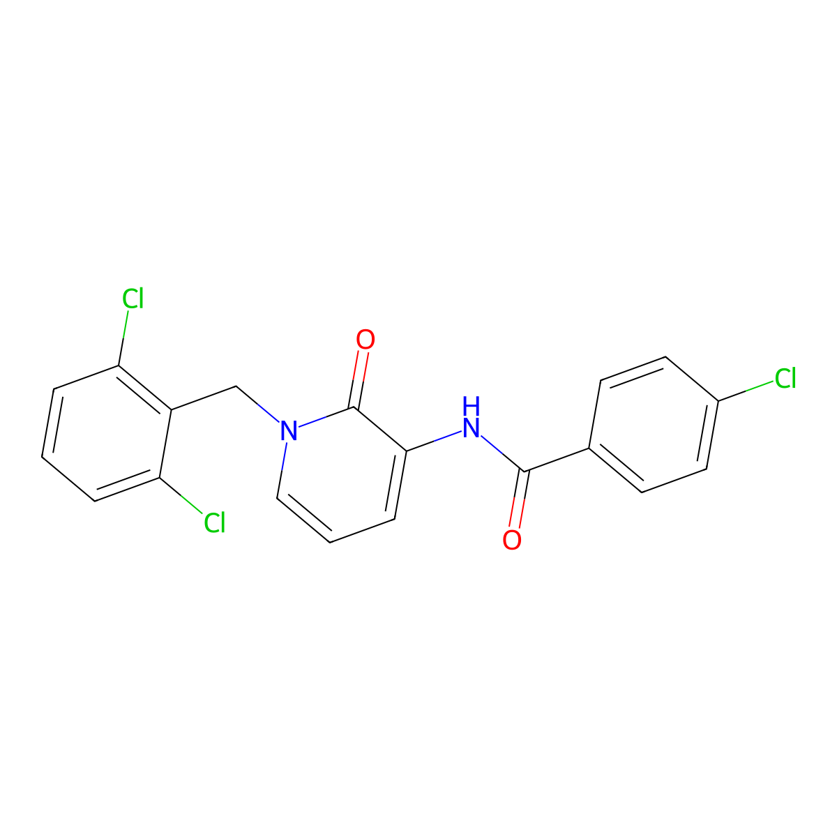 4-chloro-N-[1-(2,6-dichlorobenzyl)-2-oxo-1,2-dihydro-3-pyridinyl]benzenecarboxamide molecular structure, CAS 338784-43-3