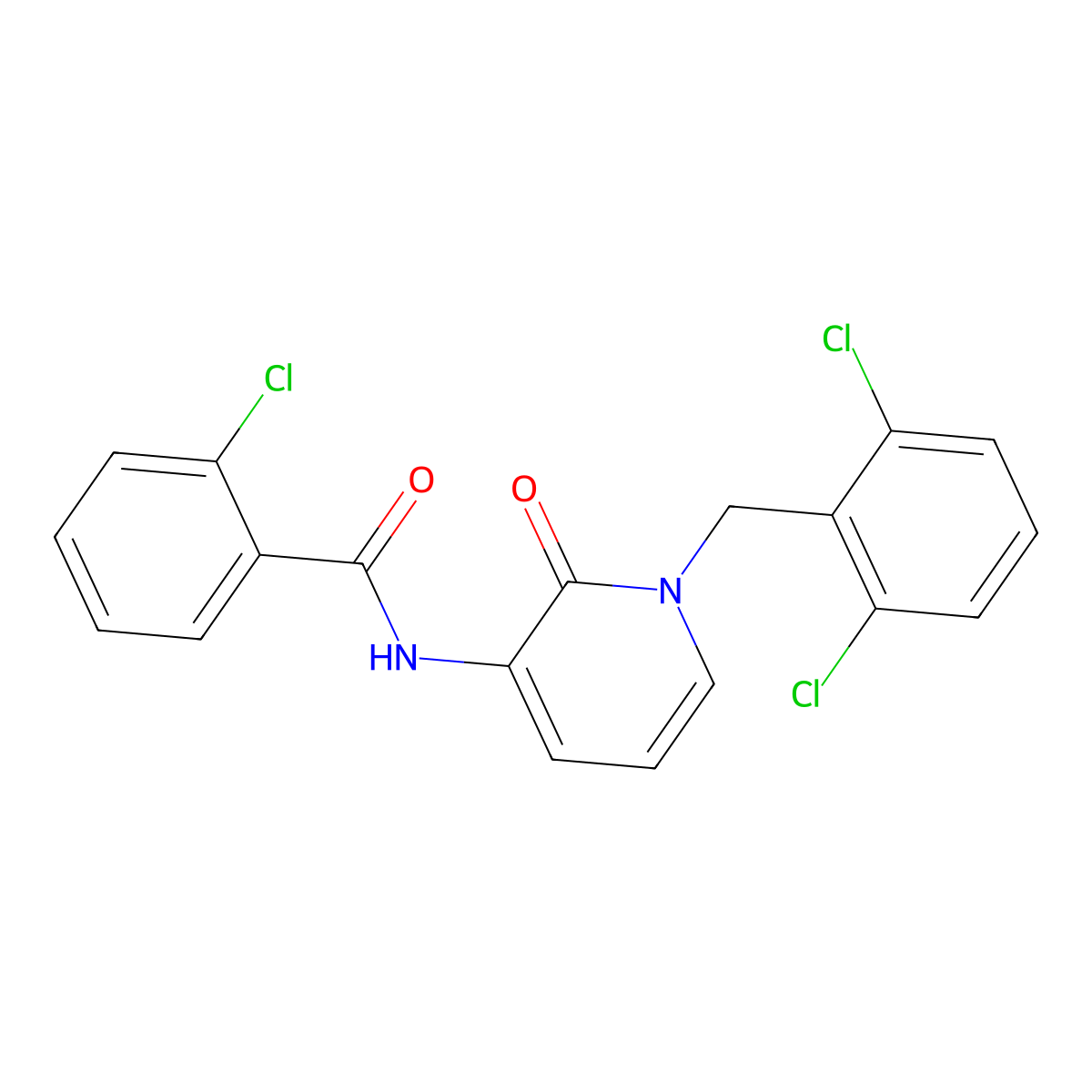 2-chloro-N-[1-(2,6-dichlorobenzyl)-2-oxo-1,2-dihydro-3-pyridinyl]benzenecarboxamide molecular structure, CAS 338784-47-7