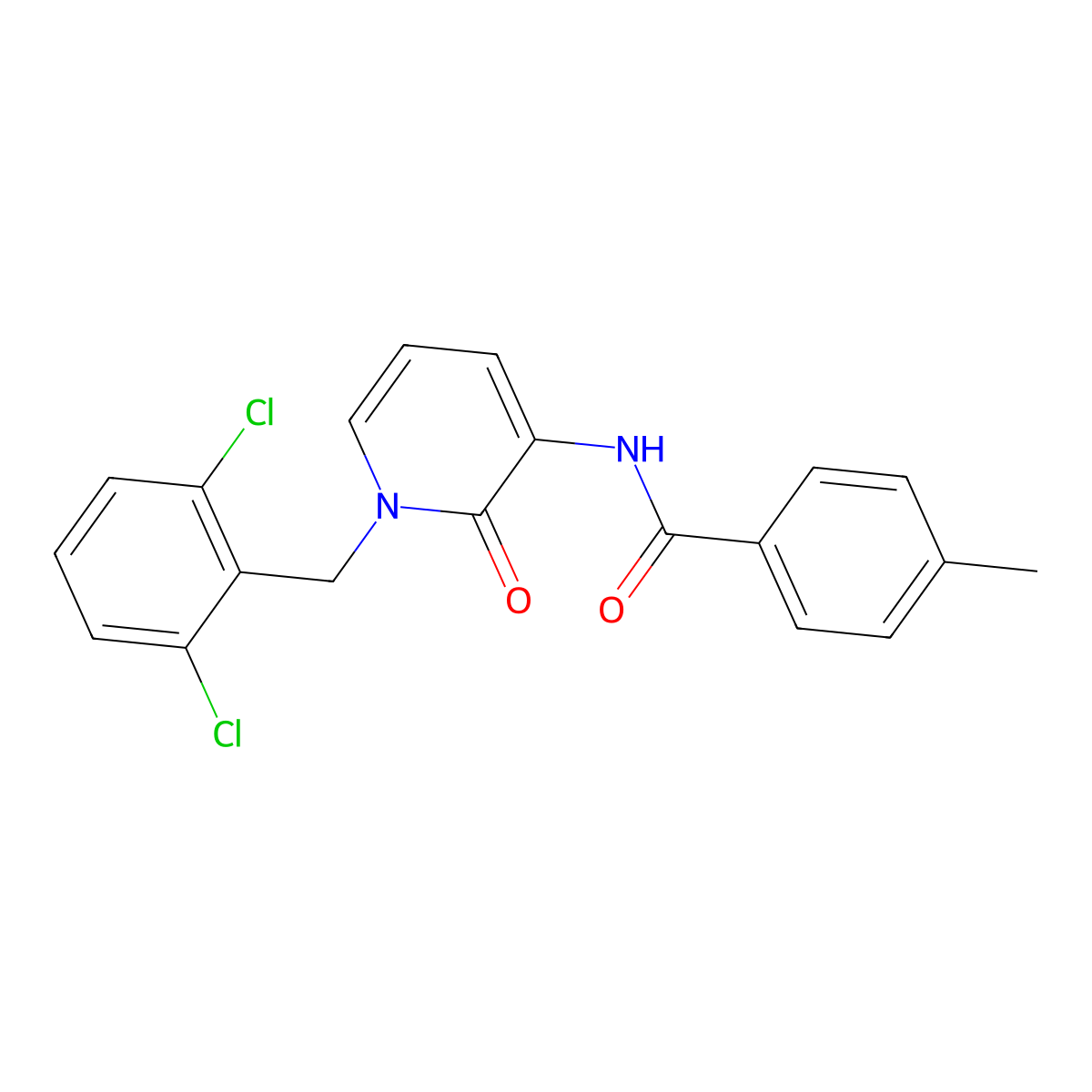 N-[1-(2,6-dichlorobenzyl)-2-oxo-1,2-dihydro-3-pyridinyl]-4-methylbenzenecarboxamide molecular structure, CAS 338784-51-3