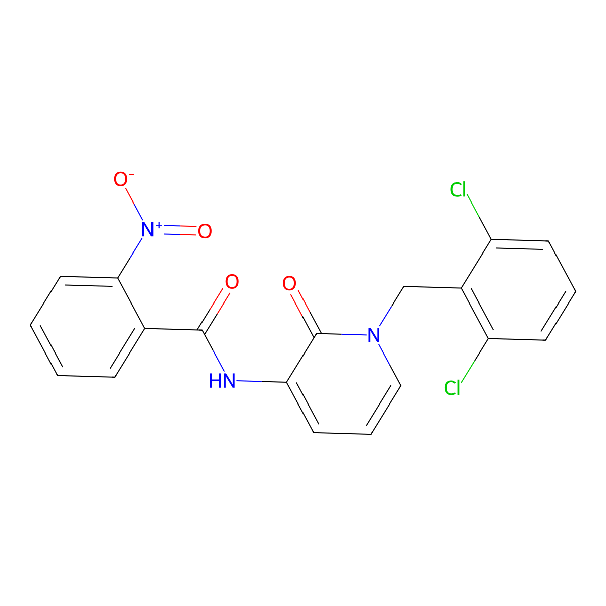N-[1-(2,6-dichlorobenzyl)-2-oxo-1,2-dihydro-3-pyridinyl]-2-nitrobenzenecarboxamide molecular structure, CAS 338784-59-1