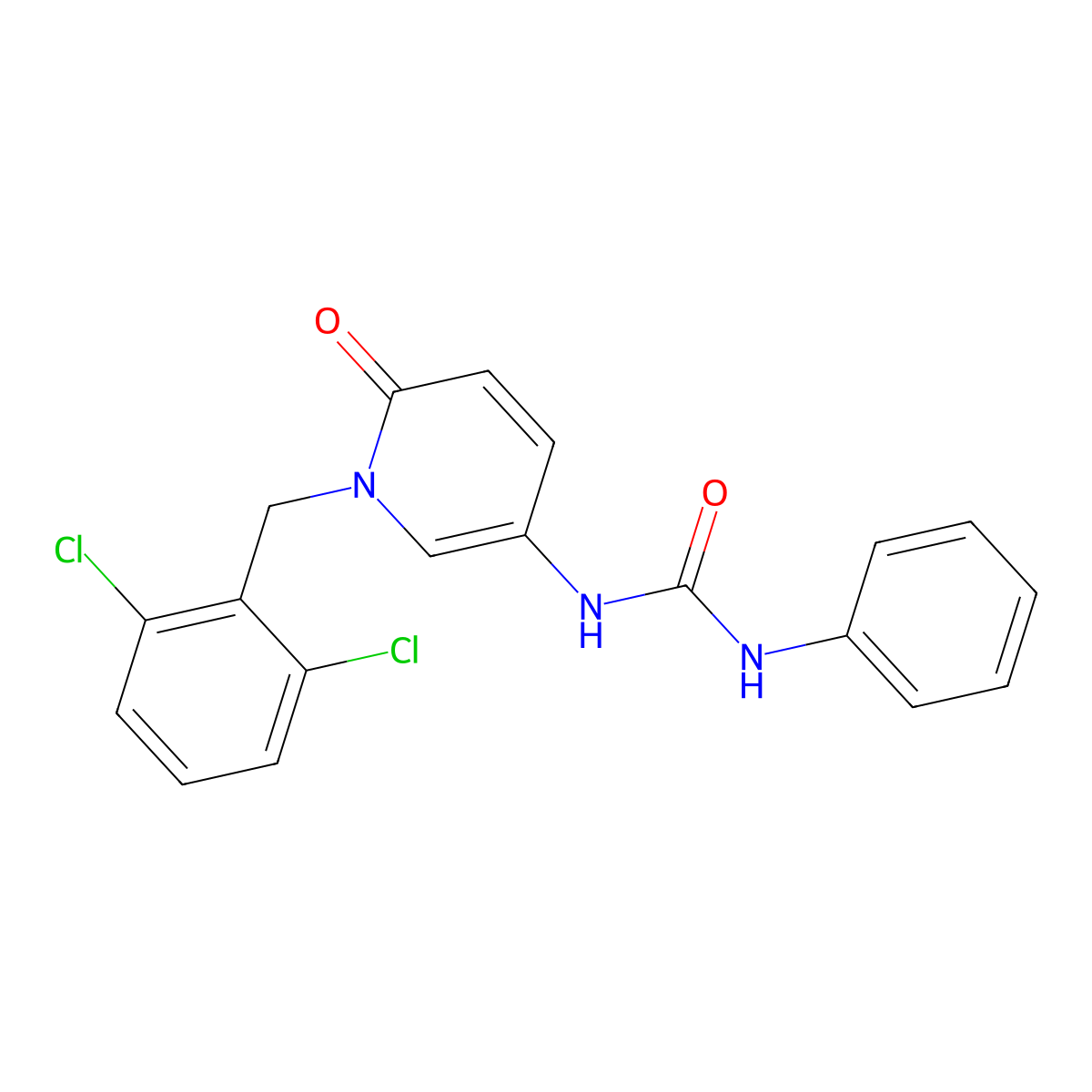 N-[1-(2,6-dichlorobenzyl)-6-oxo-1,6-dihydro-3-pyridinyl]-N'-phenylurea molecular structure, CAS 338784-63-7