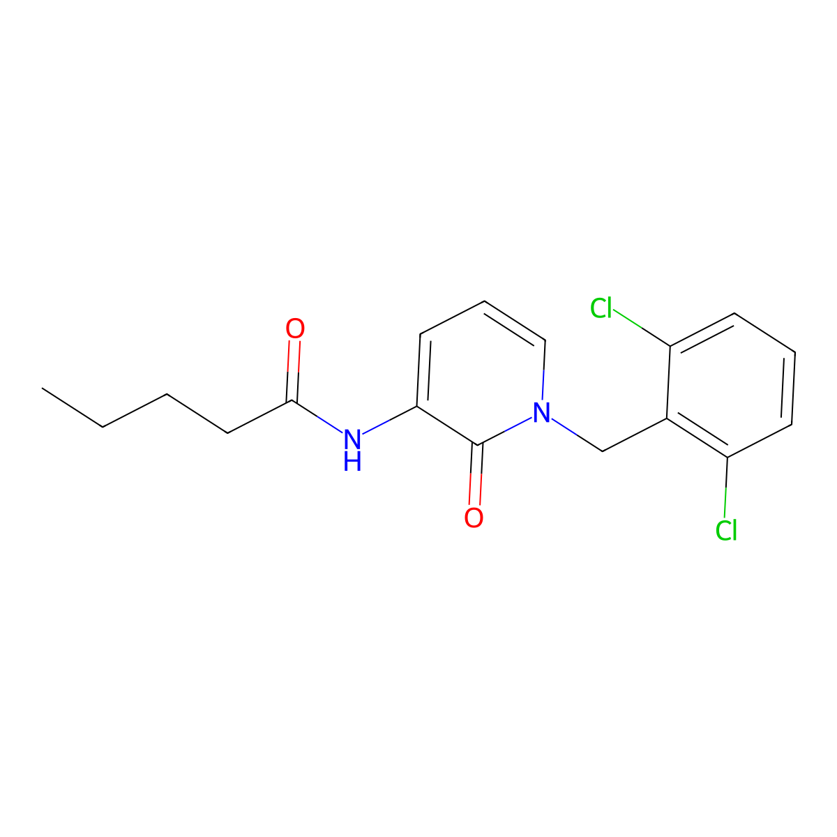 N-[1-(2,6-dichlorobenzyl)-2-oxo-1,2-dihydro-3-pyridinyl]pentanamide molecular structure, CAS 338784-79-5