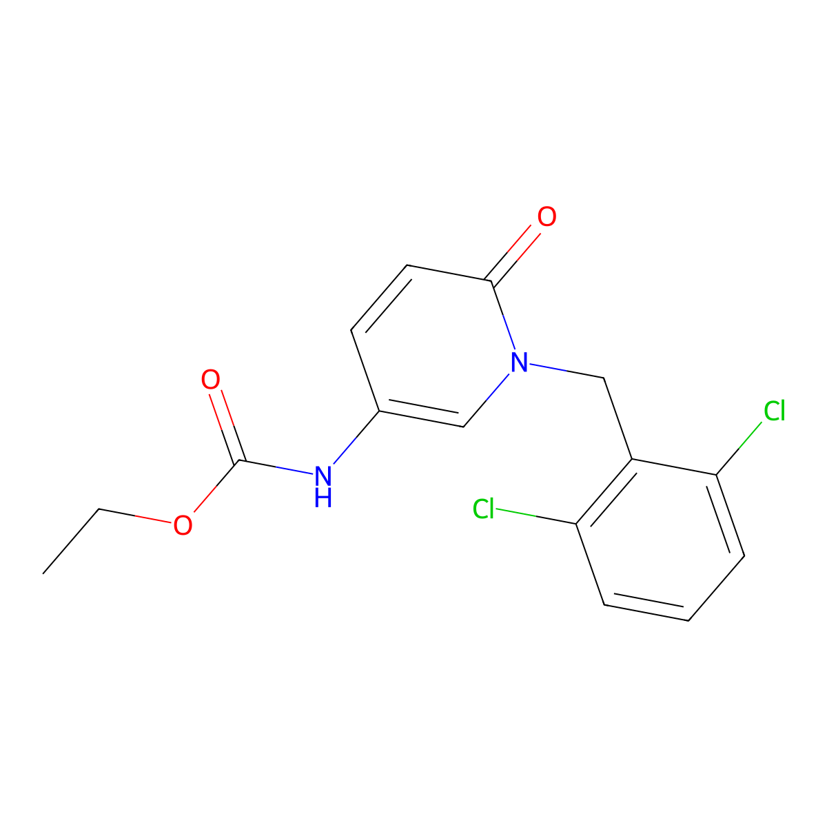 ethyl N-[1-(2,6-dichlorobenzyl)-6-oxo-1,6-dihydro-3-pyridinyl]carbamate molecular structure, CAS 338784-95-5