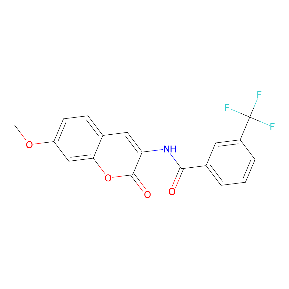 N-(7-methoxy-2-oxo-2H-chromen-3-yl)-3-(trifluoromethyl)benzenecarboxamide molecular structure, CAS 338785-19-6