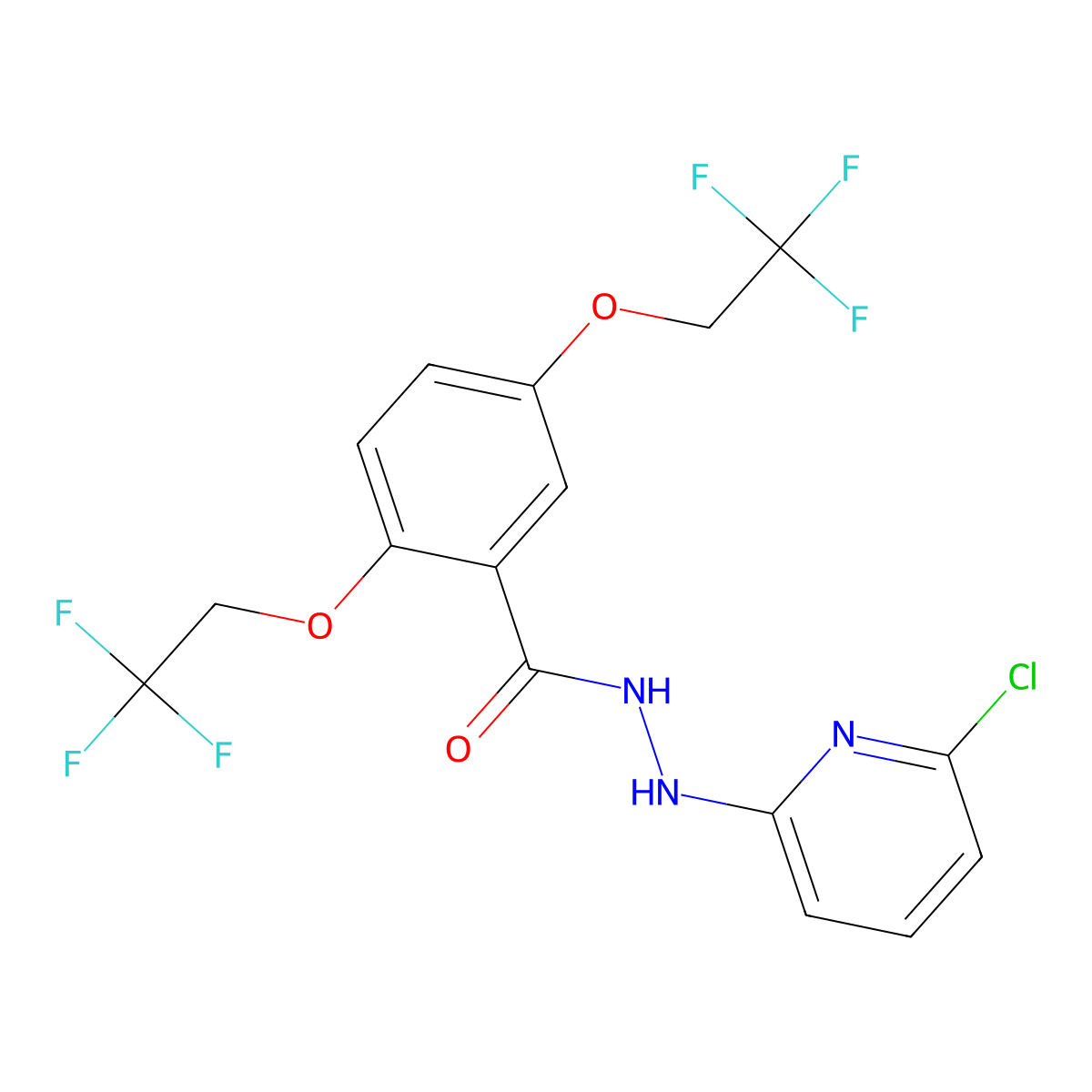 N'-(6-chloropyridin-2-yl)-2,5-bis(2,2,2-trifluoroethoxy)benzohydrazide molecular structure, CAS 338785-31-2