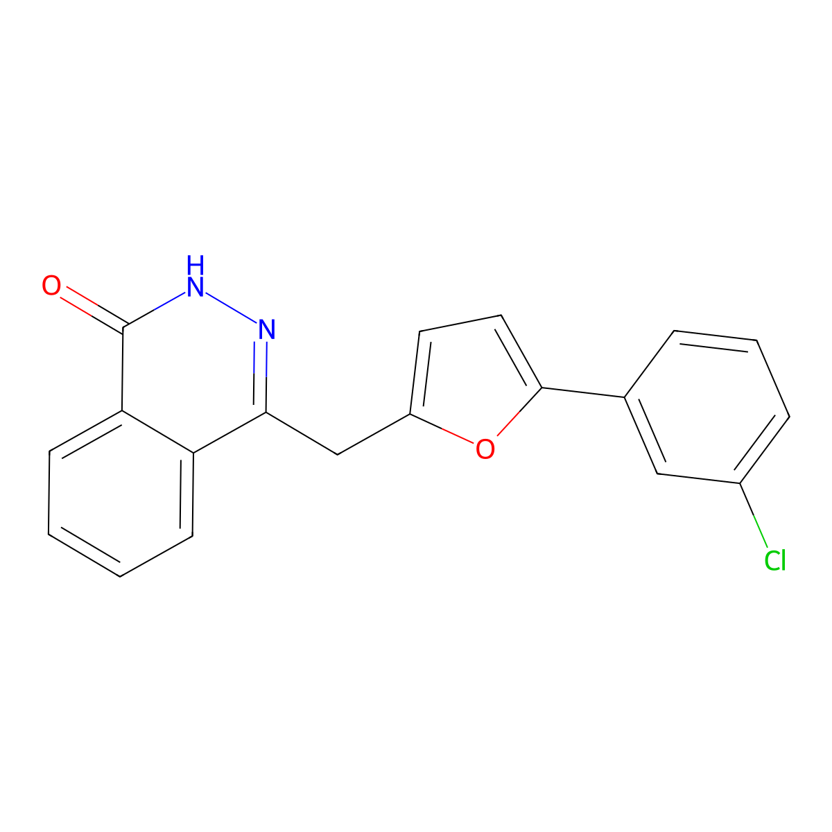 4-{[5-(3-chlorophenyl)-2-furyl]methyl}-1(2H)-phthalazinone molecular structure, CAS 338785-55-0