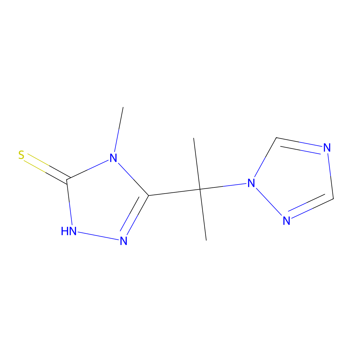 4-methyl-5-[1-methyl-1-(1H-1,2,4-triazol-1-yl)ethyl]-4H-1,2,4-triazole-3-thiol molecular structure, CAS 338786-78-0