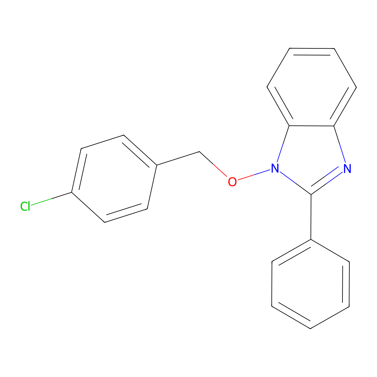 1-[(4-chlorobenzyl)oxy]-2-phenyl-1H-1,3-benzimidazole molecular structure, CAS 338786-83-7