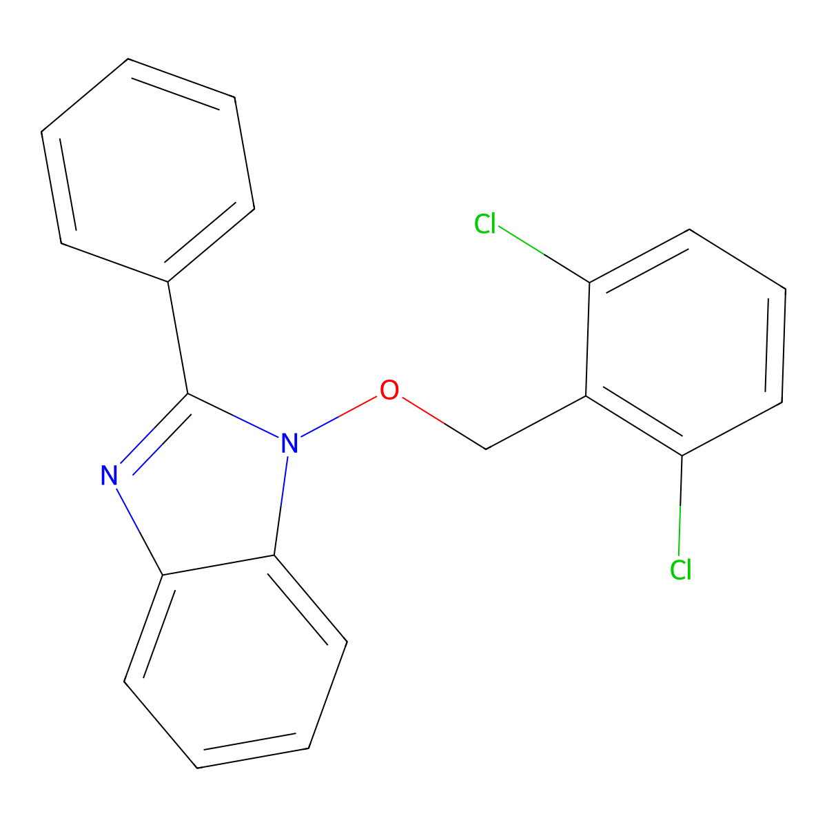 1-[(2,6-dichlorobenzyl)oxy]-2-phenyl-1H-1,3-benzimidazole molecular structure, CAS 338786-87-1