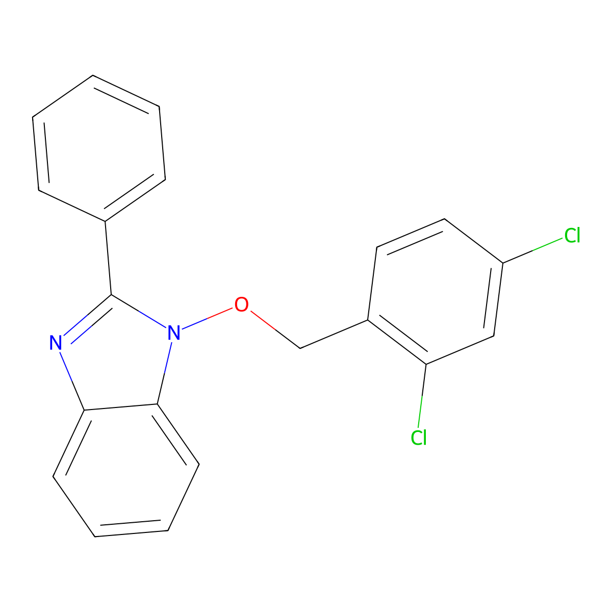 1-[(2,4-dichlorobenzyl)oxy]-2-phenyl-1H-1,3-benzimidazole molecular structure, CAS 338786-95-1