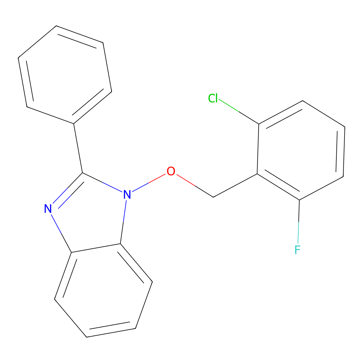 1-[(2-chloro-6-fluorobenzyl)oxy]-2-phenyl-1H-1,3-benzimidazole molecular structure, CAS 338791-17-6