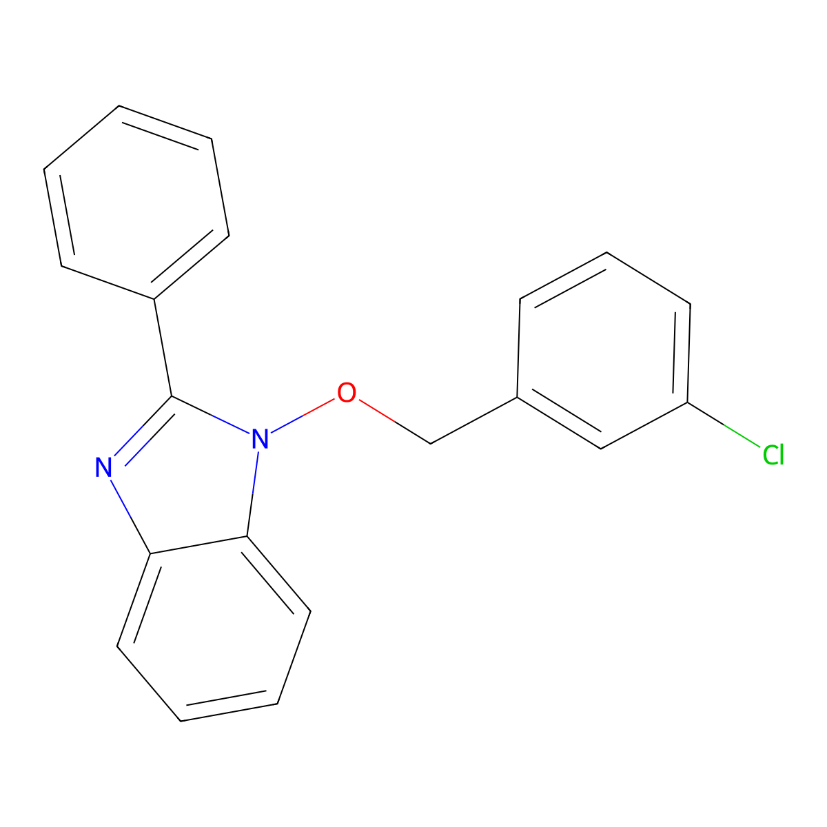 1-[(3-chlorobenzyl)oxy]-2-phenyl-1H-1,3-benzimidazole molecular structure, CAS 338791-18-7