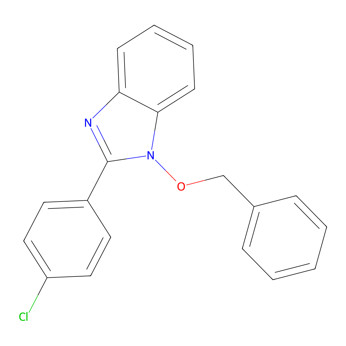 1-(benzyloxy)-2-(4-chlorophenyl)-1H-1,3-benzimidazole molecular structure, CAS 338791-25-6