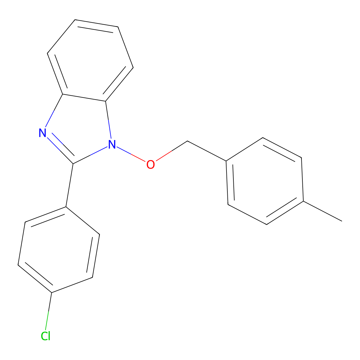 2-(4-chlorophenyl)-1-[(4-methylbenzyl)oxy]-1H-1,3-benzimidazole molecular structure, CAS 338791-33-6