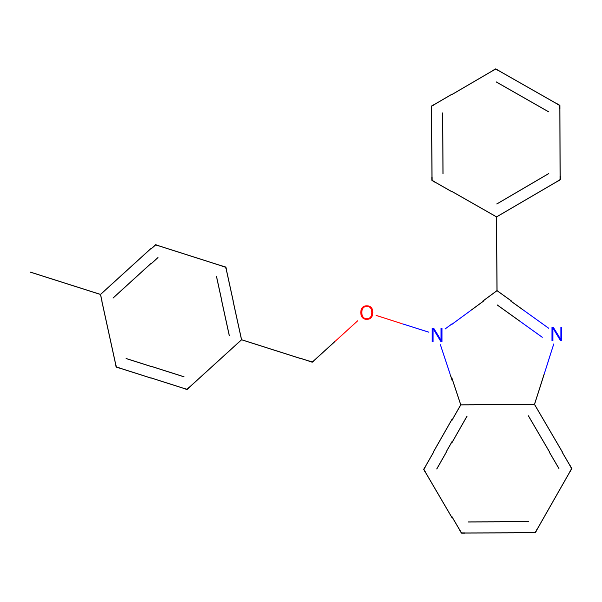 1-[(4-methylbenzyl)oxy]-2-phenyl-1H-1,3-benzimidazole molecular structure, CAS 338791-36-9