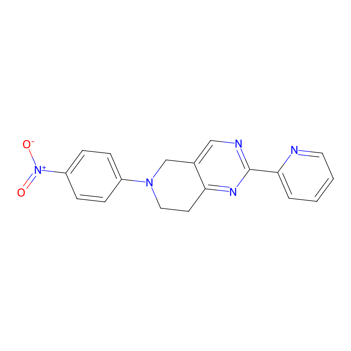 6-(4-nitrophenyl)-2-pyridin-2-yl-7,8-dihydro-5H-pyrido[4,3-d]pyrimidine molecular structure, CAS 338791-44-9