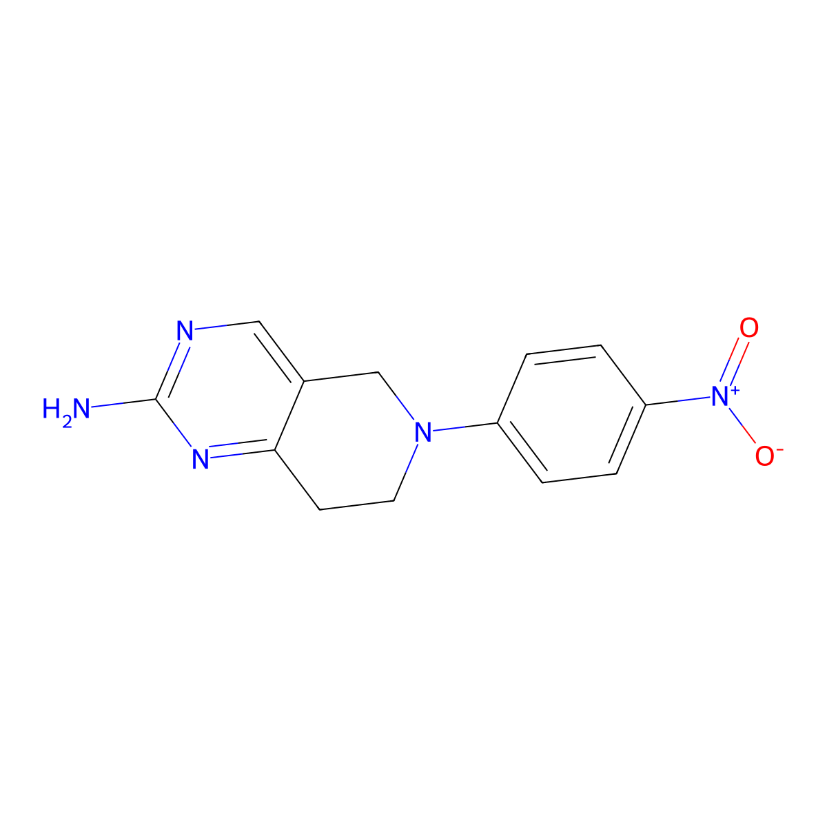 6-(4-Nitrophenyl)-5,6,7,8-tetrahydropyrido[4,3-d]pyrimidin-2-amine molecular structure, CAS 338791-45-0