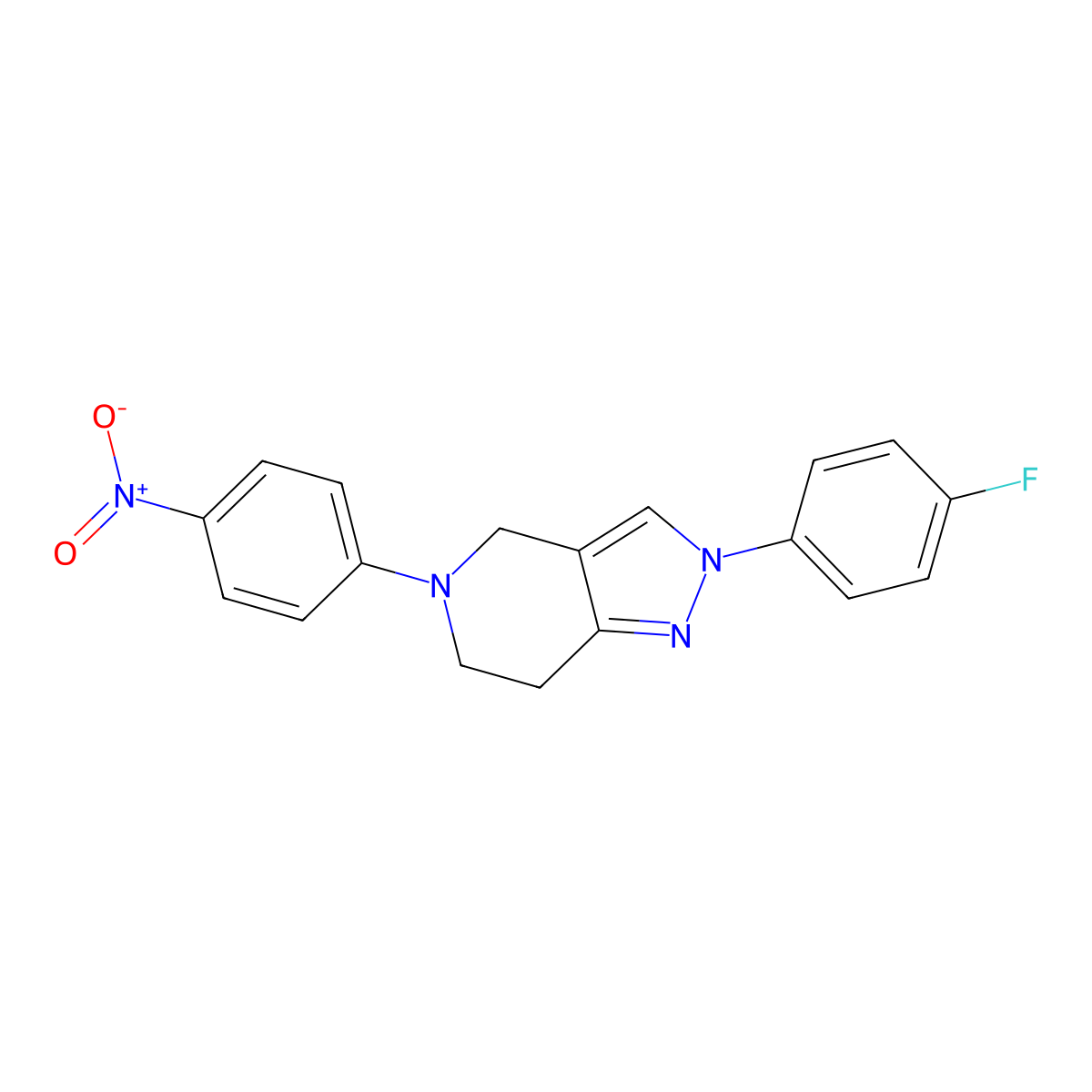2-(4-fluorophenyl)-5-(4-nitrophenyl)-4,5,6,7-tetrahydro-2H-pyrazolo[4,3-c]pyridine molecular structure, CAS 338791-54-1