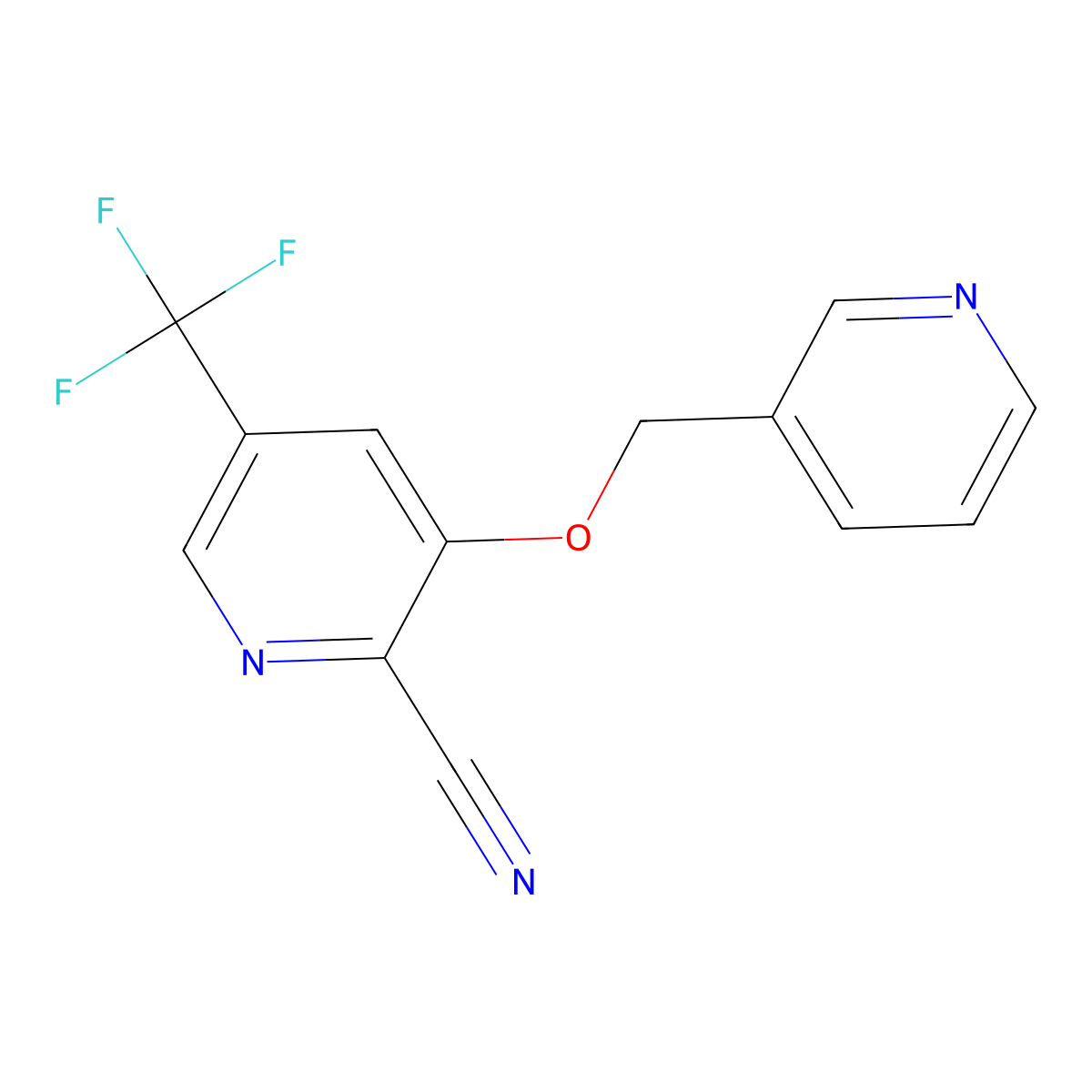 3-(3-Pyridinylmethoxy)-5-(trifluoromethyl)-2-pyridinecarbonitrile molecular structure, CAS 338791-64-3