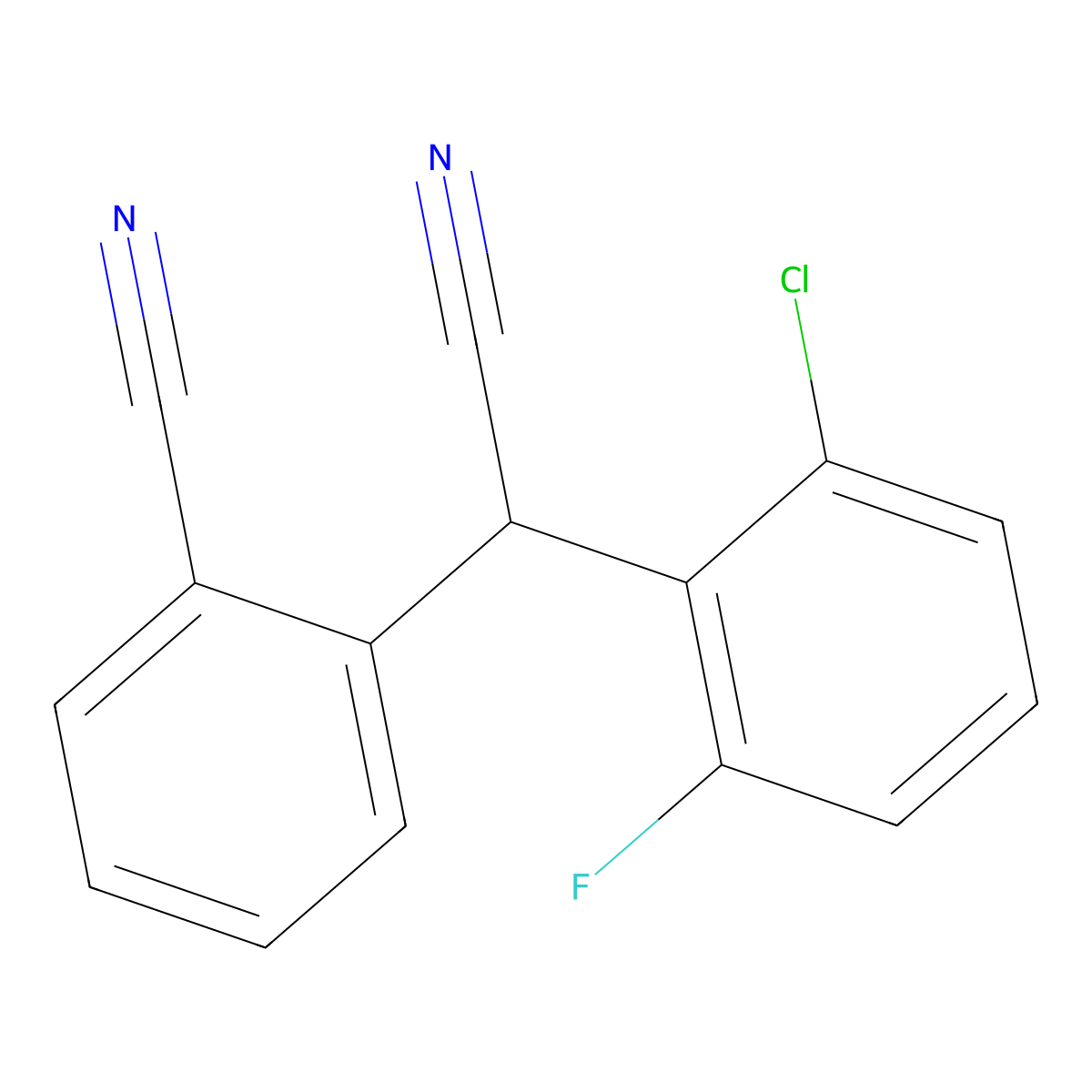 2-[(2-Chloro-6-fluorophenyl)(cyano)methyl]benzenecarbonitrile molecular structure, CAS 338791-76-7