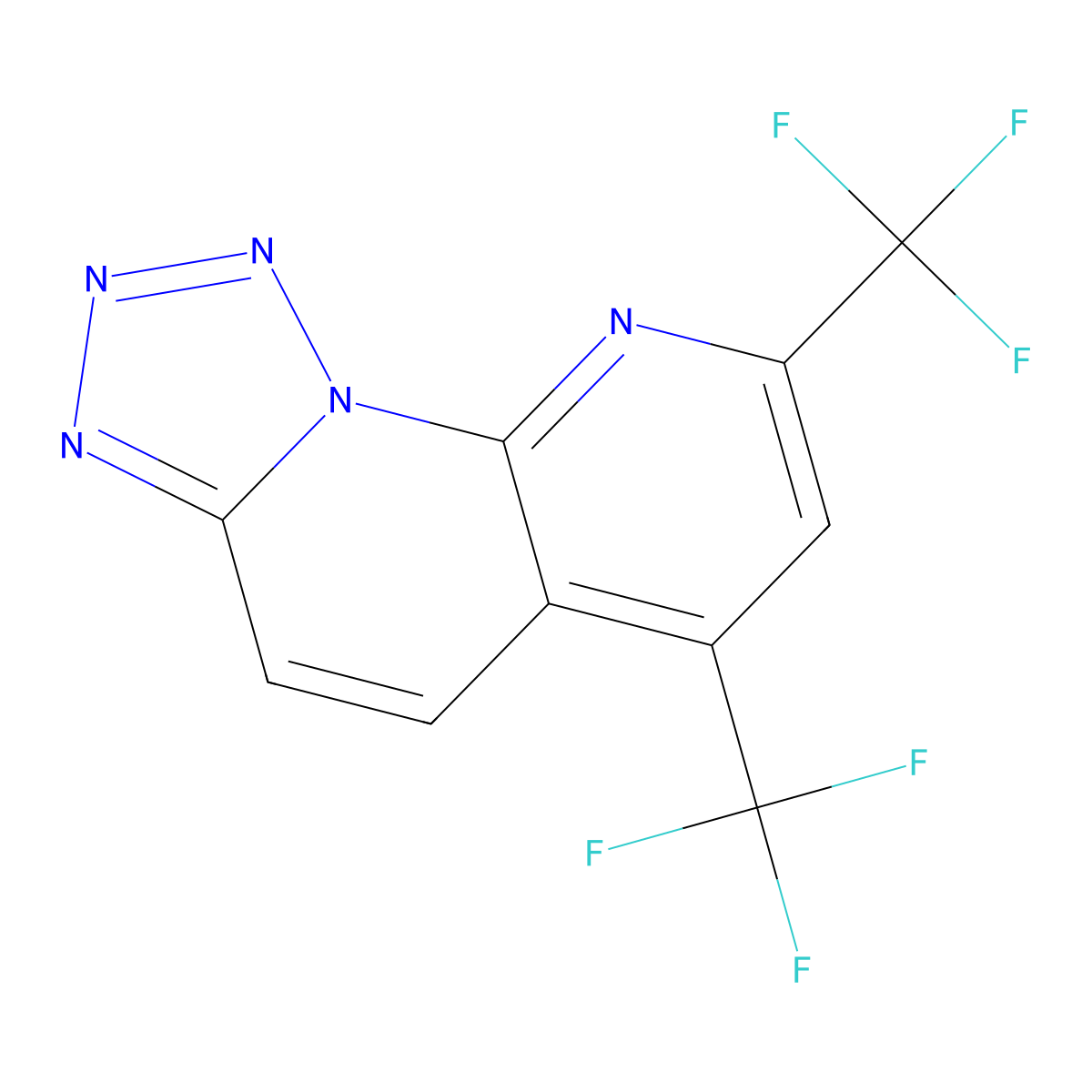 6,8-Bis(trifluoromethyl)tetrazolo[1,5-a][1,8]naphthyridine molecular structure, CAS 338791-78-9