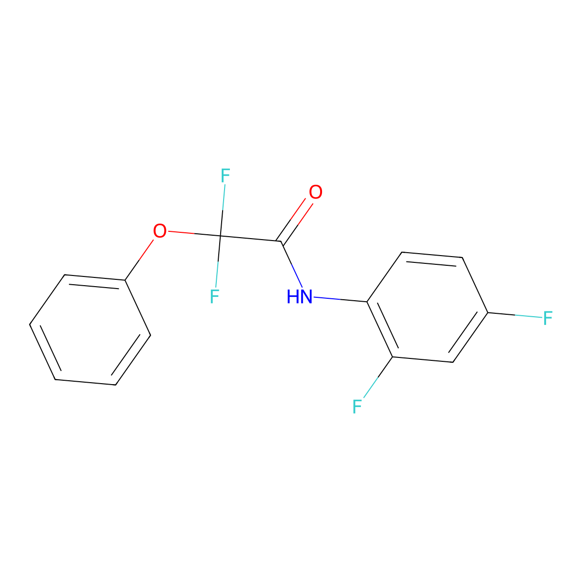 N-(2,4-difluorophenyl)-2,2-difluoro-2-phenoxyacetamide molecular structure, CAS 338791-98-3